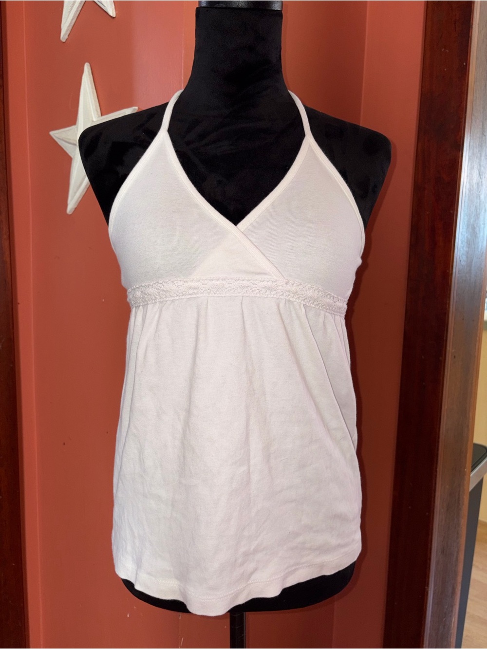 Moda International White Halter Empire Waist Women’s Tank Top